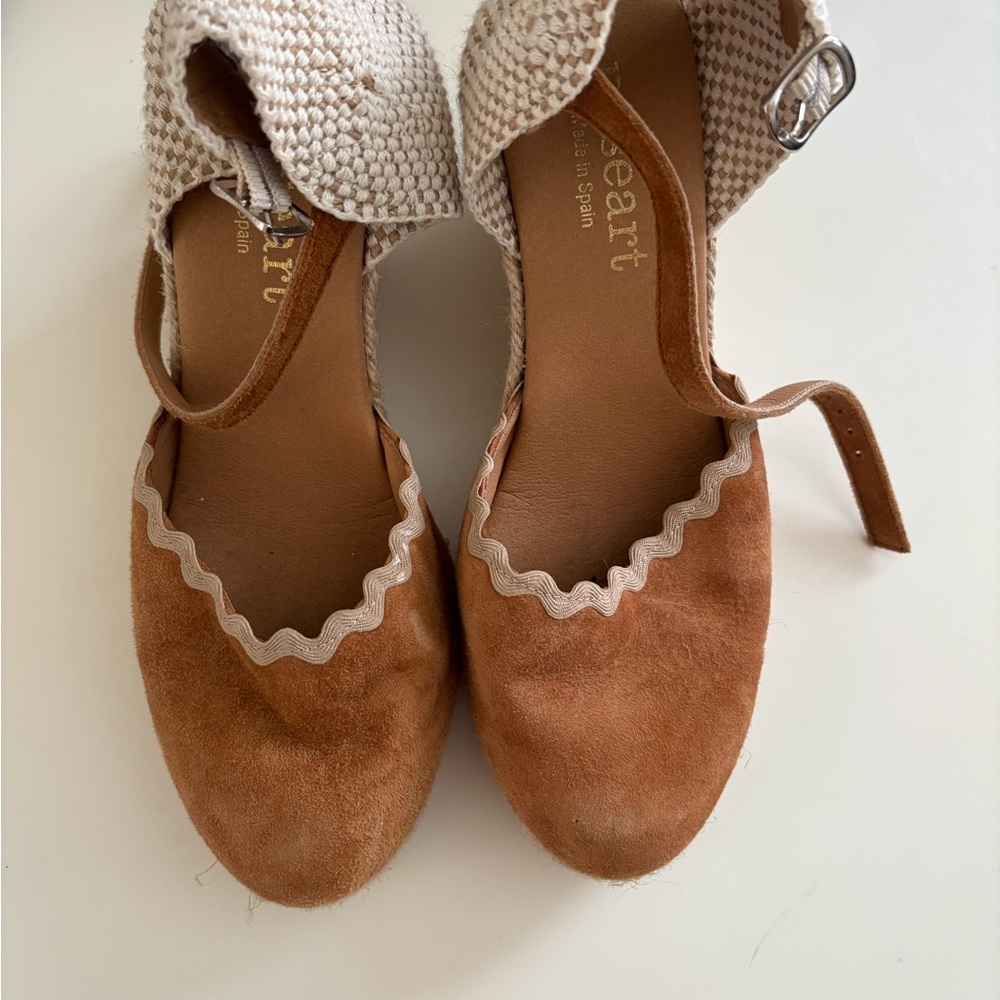 Brown Suede Espadrille Wedges